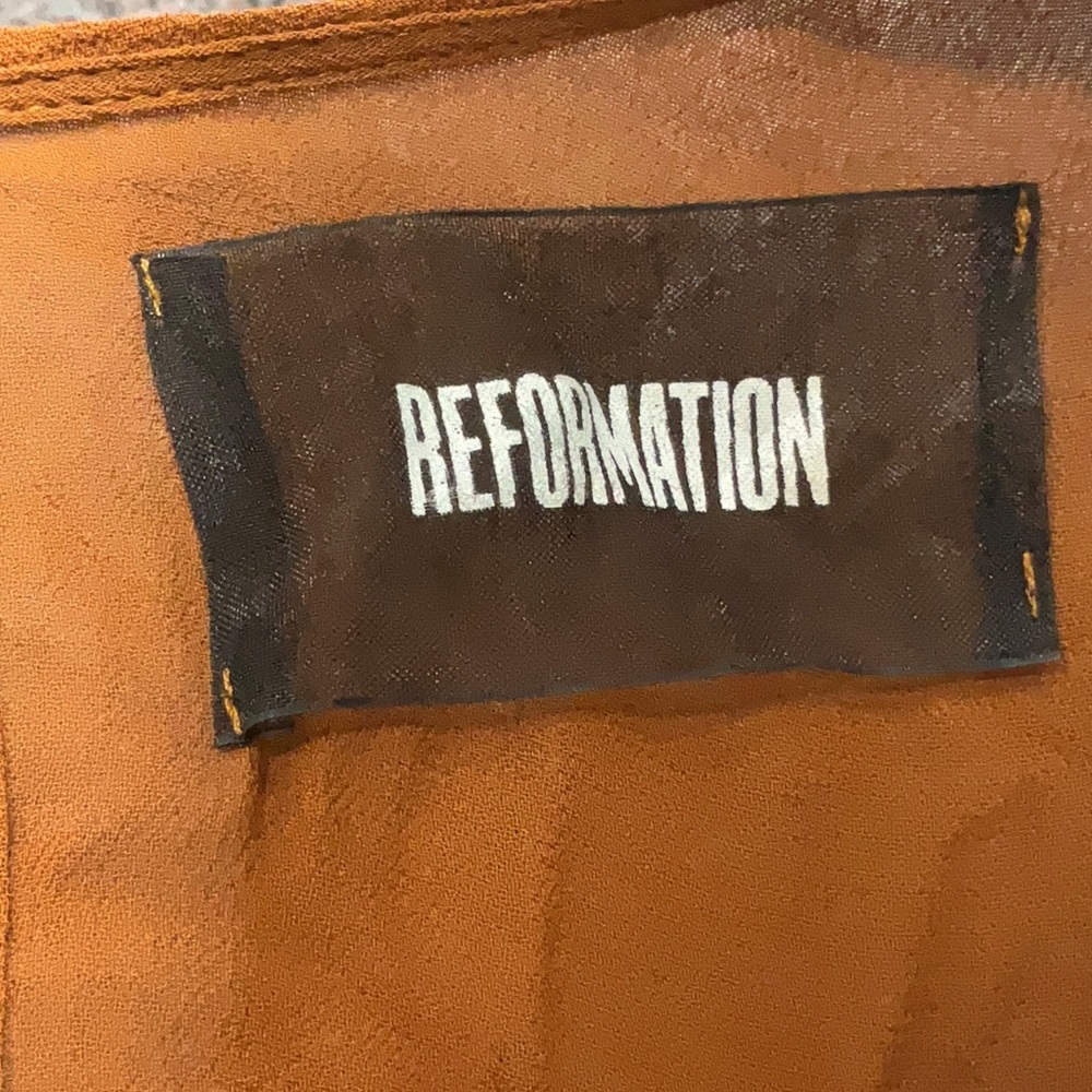 REFORMATION‎ Brown Ruffle Penny Bodysuit Size Small - Picture 5 of 5